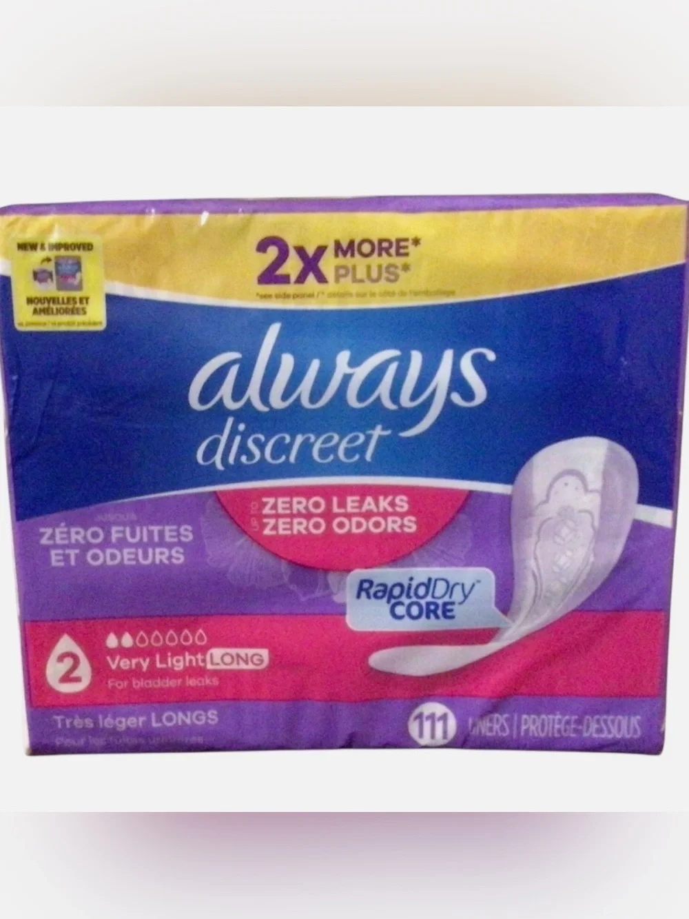 Always Discreet Incontinence Panty Liners Women With Bladder Leaks 222 Liners